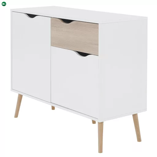 komód, tölgy sonoma/fehér, OSLO 75387