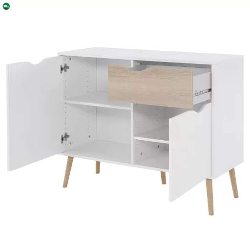 komód, tölgy sonoma/fehér, OSLO 75387