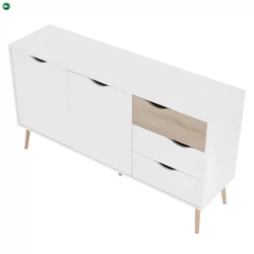 komód, tölgy sonoma / fehér, OSLO 75381