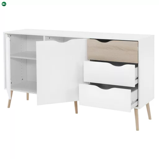 komód, tölgy sonoma / fehér, OSLO 75381