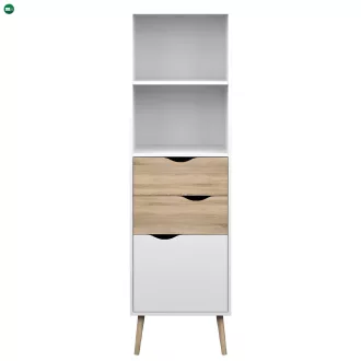 vitrines szekrény, tölgy sonoma/fehér, OSLO 75382