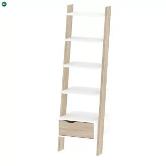 könyvespolc fiókkal, tölgy sonoma/fehér, OSLO 75385