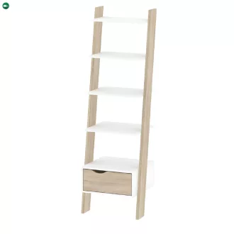 könyvespolc fiókkal, tölgy sonoma/fehér, OSLO 75385