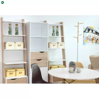könyvespolc fiókkal, tölgy sonoma/fehér, OSLO 75385