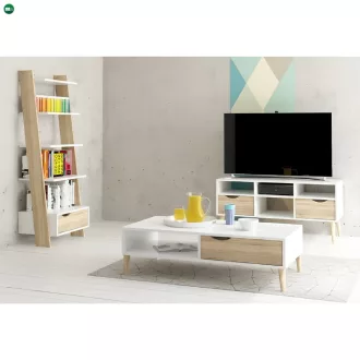 könyvespolc fiókkal, tölgy sonoma/fehér, OSLO 75385