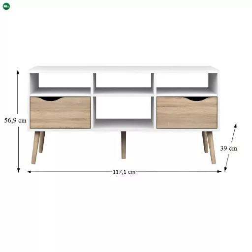 TV asztal/szekrény, tölgy sonoma / fehér, OSLO 75391