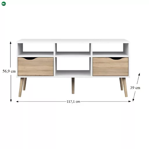 TV asztal/szekrény, tölgy sonoma / fehér, OSLO 75391
