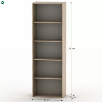Magas könyvespolc, tölgy sonoma, TEMPO ASISTENT NEW 001