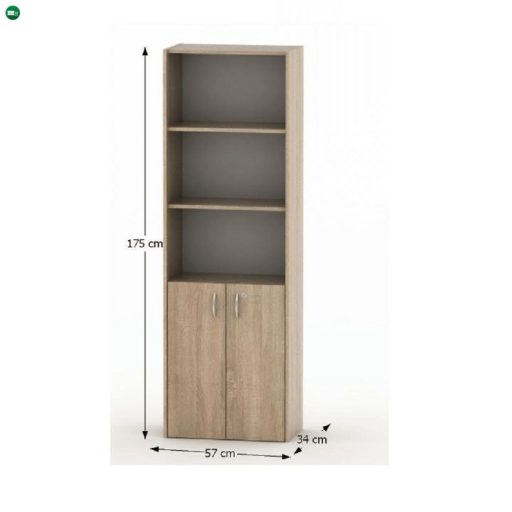 Irodai szekrény zárral, tölgy sonoma, TEMPO ASISTENT NEW 002