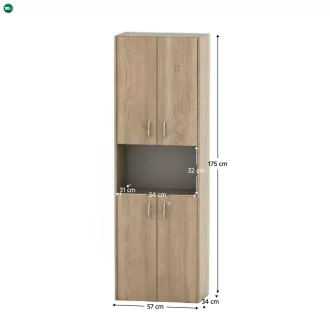   Polcosszekrény ajtókkal, tölgy sonoma, TEMPO ASISTENT NEW 003