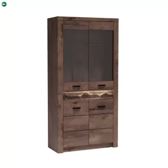 Vitrines szekrény, kőris sötét, INFINITY I-03