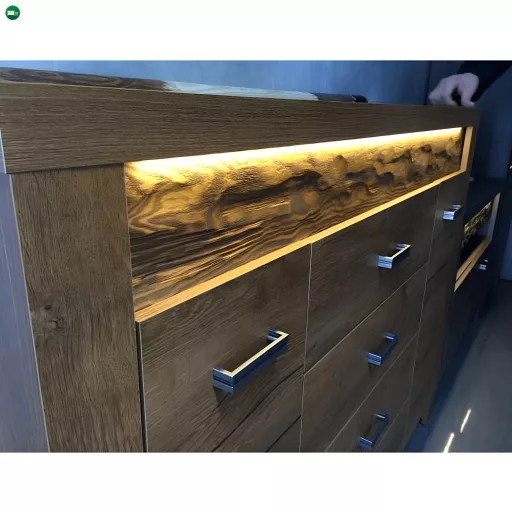 Vitrines szekrény, kőris sötét, INFINITY I-03