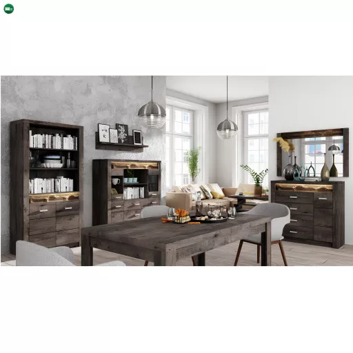 Vitrines szekrény, kőris sötét, INFINITY I-03