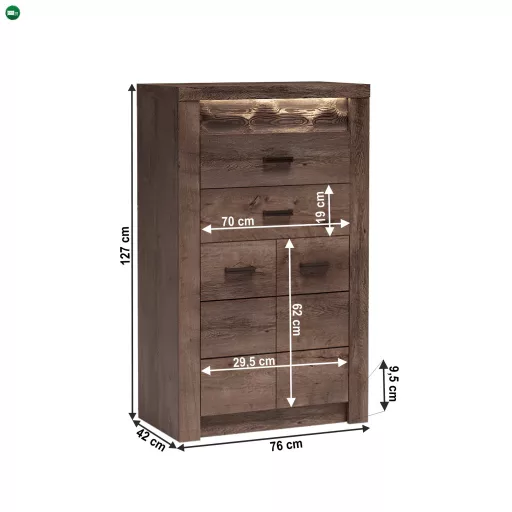 Komód, kőris sötét, INFINITY I-06