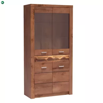 Vitrines szekrény, világos kőris, INFINITY I-03