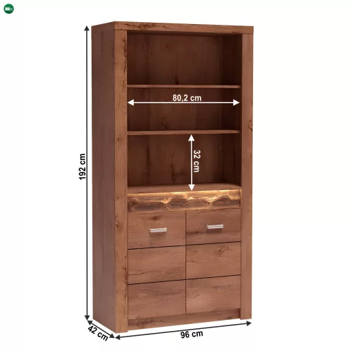 Könyvespolc, világos kőris, INFINITY I-05