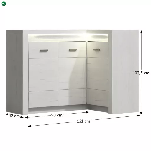 Komód, kőris fehér, INFINITY I-15