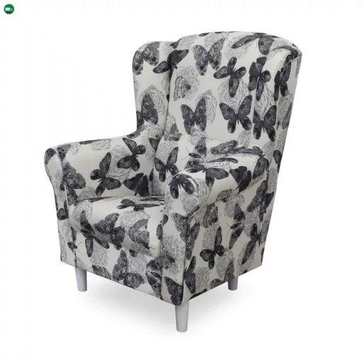 Füles fotel puffal, szövet butterfly 1, ASTRID