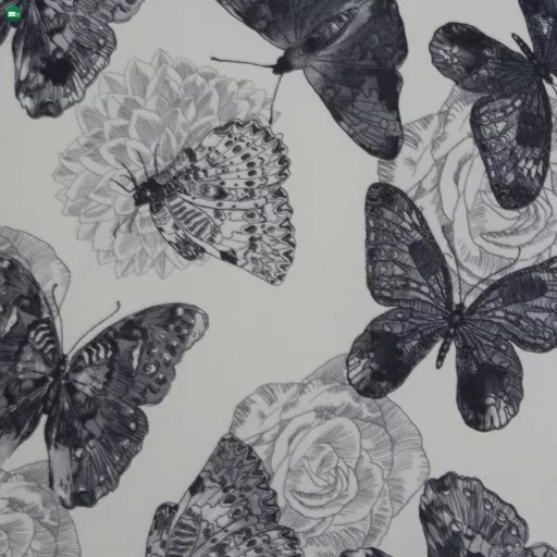 Füles fotel puffal, szövet butterfly 1, ASTRID