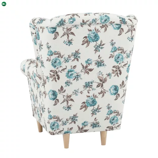 Füles fotel puffal, szövet rose 14, ASTRID