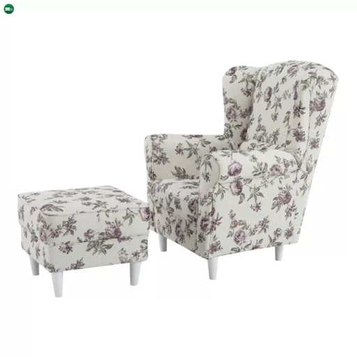 füles fotel puffal, szövet rose 18, ASTRID