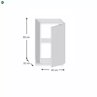   Felsőszekrény, tölgy sonoma/fehér magas fényű HG, jobbos, LINE