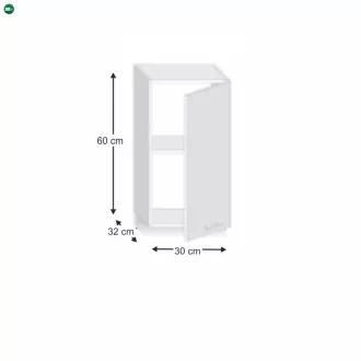 Felsőszekrény, fehér magas fényű HG, jobbos, LINE