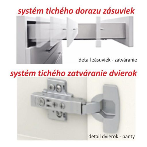 Alsószekrény, fehér magas fényű HG, LINE D803