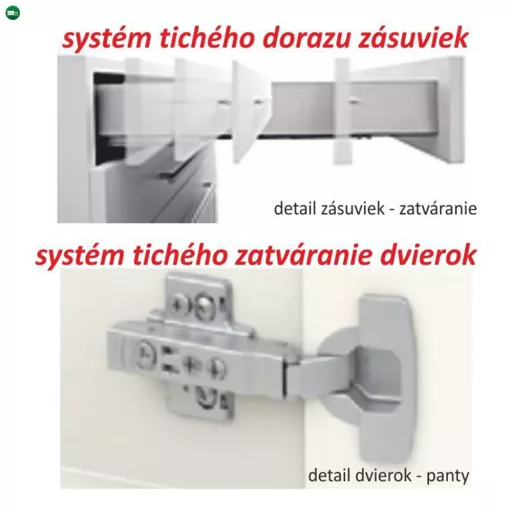 Alsószekrény, fehér magas fényű HG, LINE D803