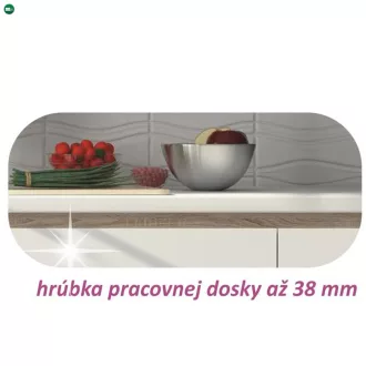 Alsószekrény, fehér magas fényű HG, LINE D803