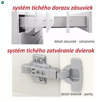   Alsószekrény három fiókkal D60, fehér magas fényű HG, LINE
