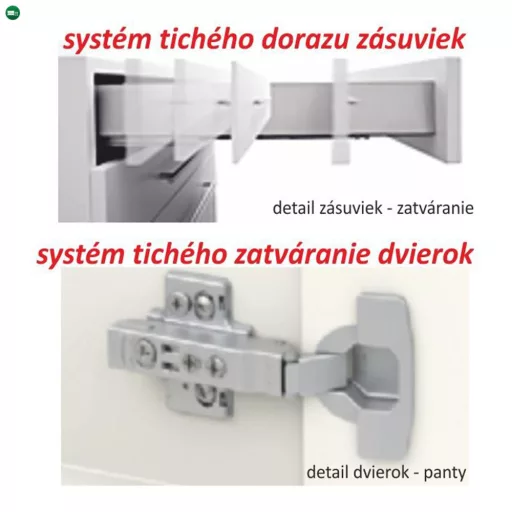 Alsószekrény három fiókkal D60, fehér magas fényű HG, LINE