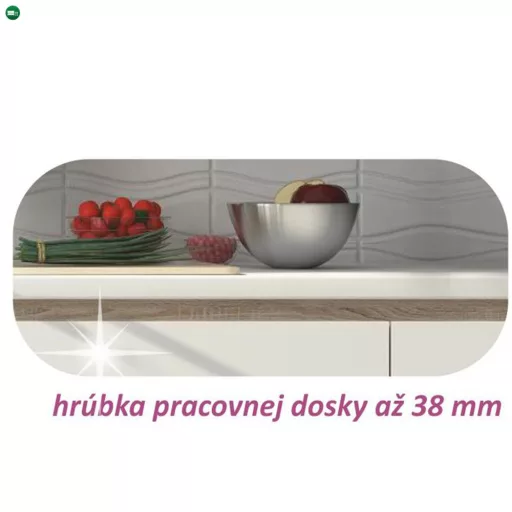 Alsószekrény három fiókkal D60, fehér magas fényű HG, LINE