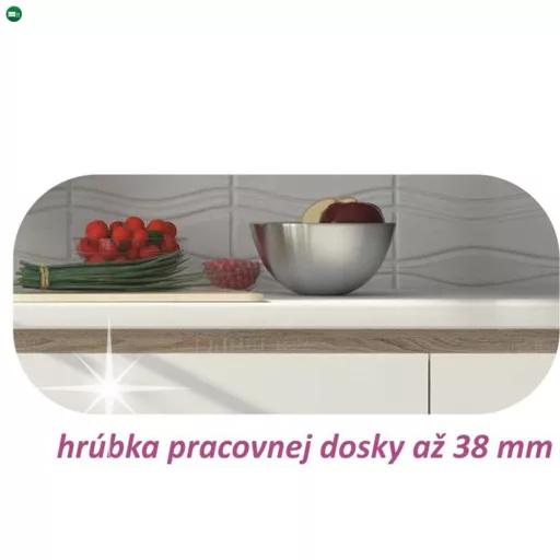 Alsószekrény, fehér magas fényű HG, jobbos, LINE