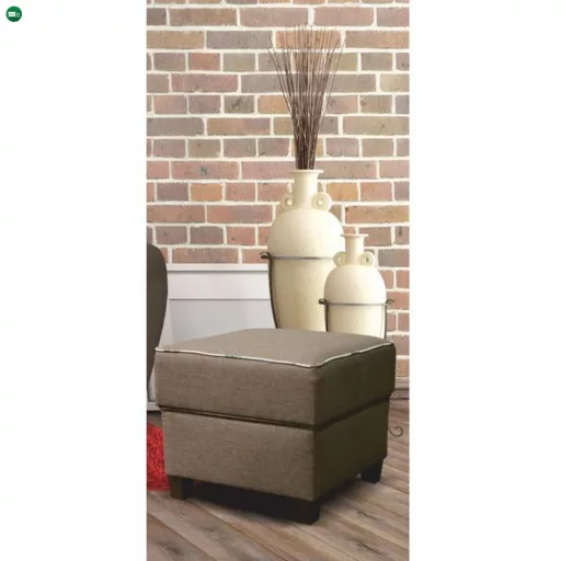 Puff, sötétbézs szövet/mintás, MILO