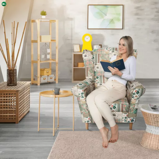 Füles fotel, szövet patchwork viorica 1, CHARLOT