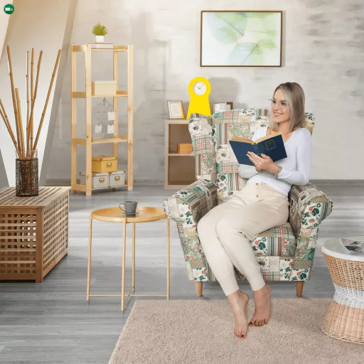 Füles fotel, szövet patchwork viorica 1, CHARLOT