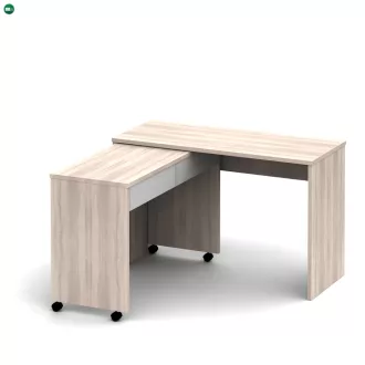   Nyitható PC asztal fiókokkal, tölgy sonoma/fehér, VERSAL NEW