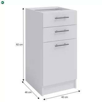 kombinált alsószekrény, fehér,  FABIANA S-40SZ2