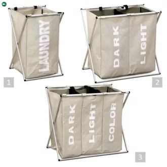   Szennyestartó kosár szövetből, szürke-bézs, LAUNDRY TYP 1