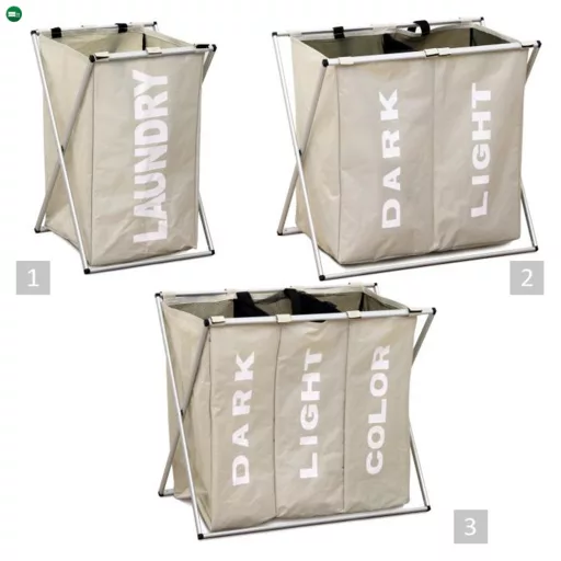 szövet szennyestartó kosár, szürke-bézs, LAUNDRY TYP 3