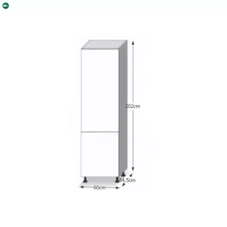   Magas élelmiszer szekrény, fehér magas fényű HG, jobbos, LINE