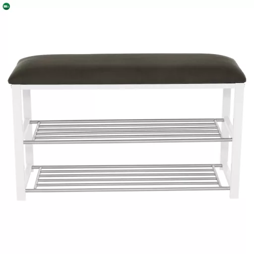 Lóca cipőtartóval, szürke/fehér, LANGELLA NEW