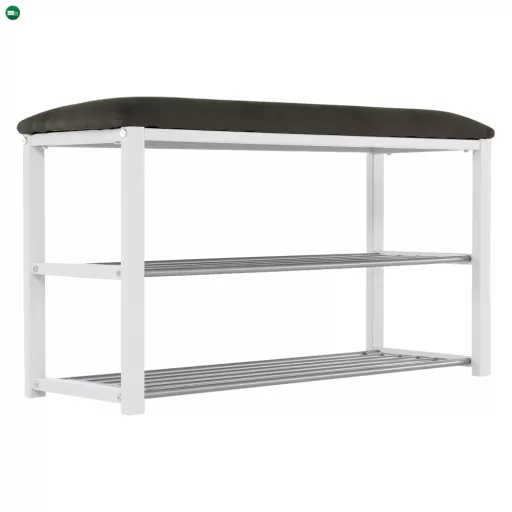 Lóca cipőtartóval, szürke/fehér, LANGELLA NEW