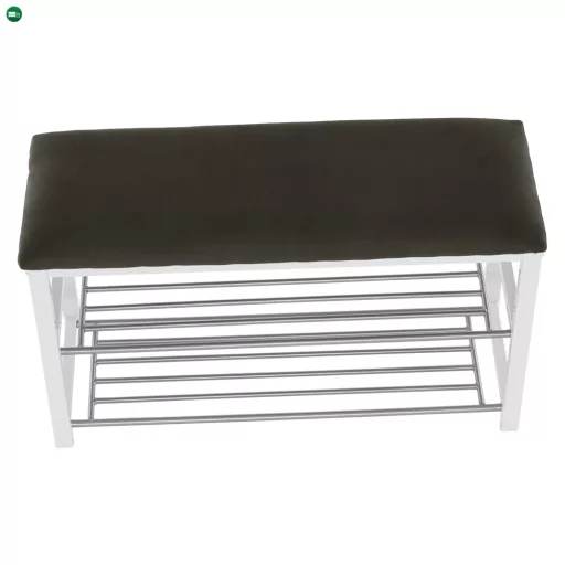 Lóca cipőtartóval, szürke/fehér, LANGELLA NEW