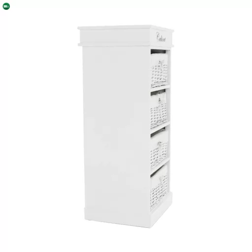 4-fiókos komód, fehér, BLANCO
