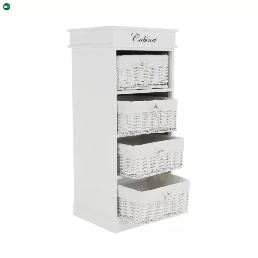 4-fiókos komód, fehér, BLANCO