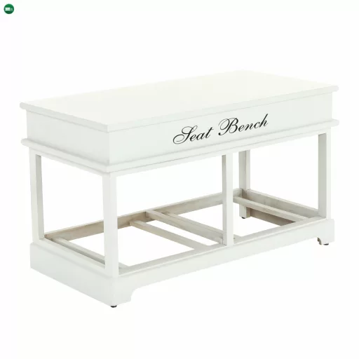 Lóca párnával, 2 fiók, fehér/szürke, SEAT BENCH 2 NEW