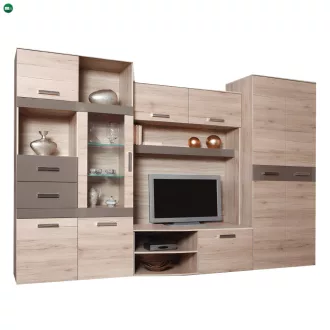   Nappali bútor, tölgy san marino/latte magasfényű HG, ASSOR