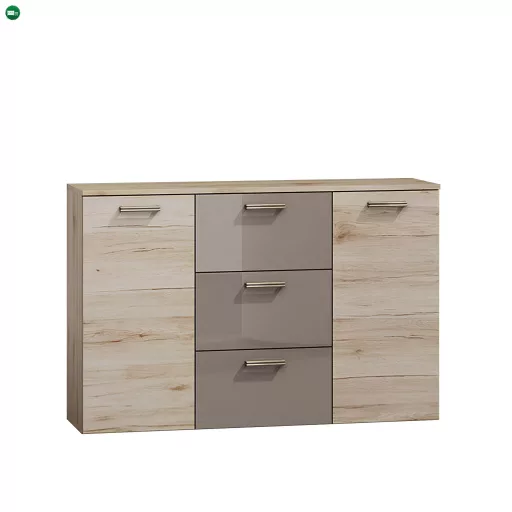Komód, tölgy san marino/latte magasfényű,  ASSOR